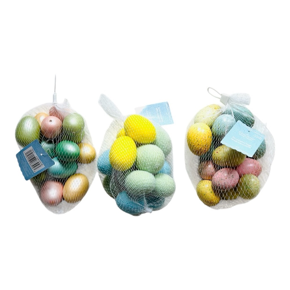 Decorative Eggs Easter Set by Ashland, pastel colors 3 bags of Eggs, crafts, New